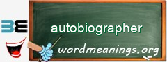 WordMeaning blackboard for autobiographer